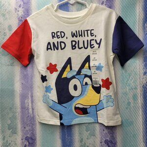 Red, White, and Bluey Kids Tee Shirt